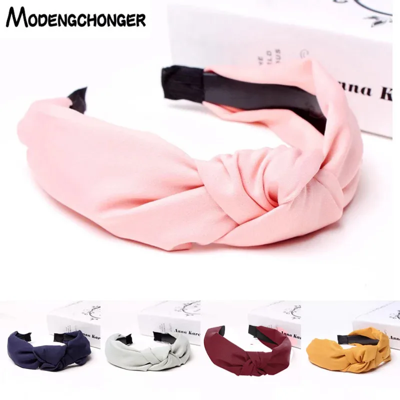 High Quality Solid Color Hairbands Turban Hair Bezel Non-slip Toothed Women Elastic Headband Intermediate Knot Hair Accessories