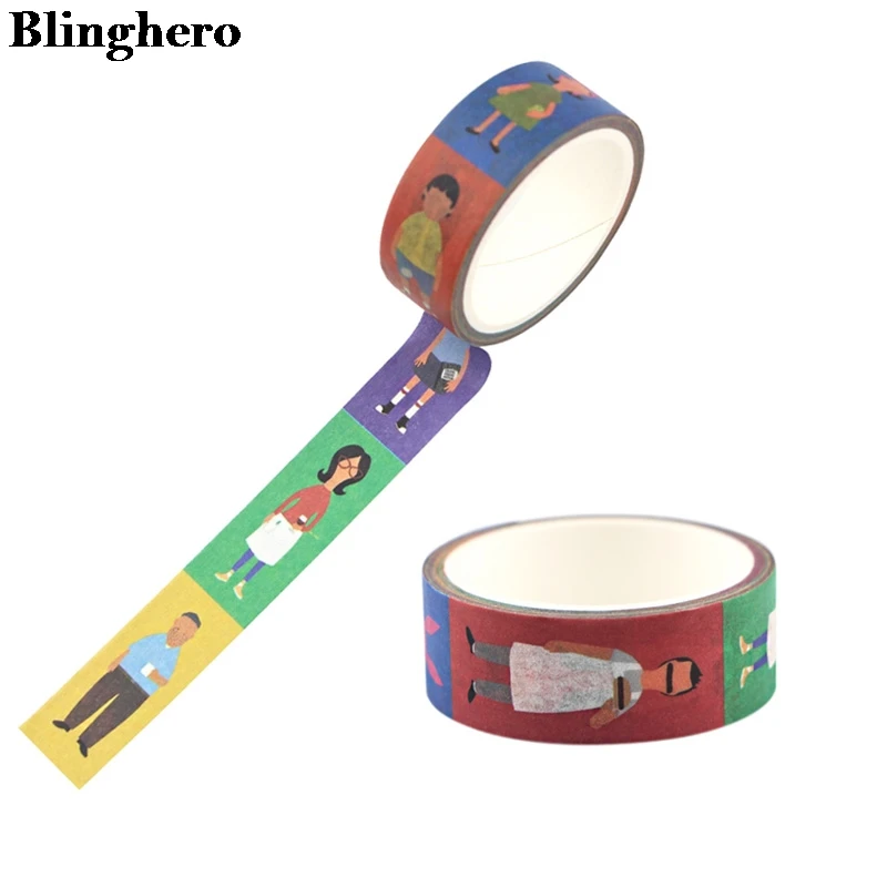 

Blinghero 15mmX5m Funny cartoon Washi Tape Paper DIY Decorative Adhesive Tape Stationery Masking Tapes Supplies ZC0008
