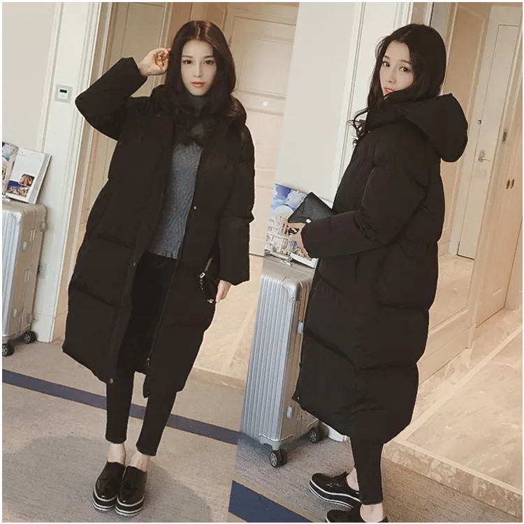 

8802 # Fall And Winter Clothes New Style 2017 Korean-style Loose-Fit Hooded Mid-length Thick Cotton Overcoat Women's Elegant Cot