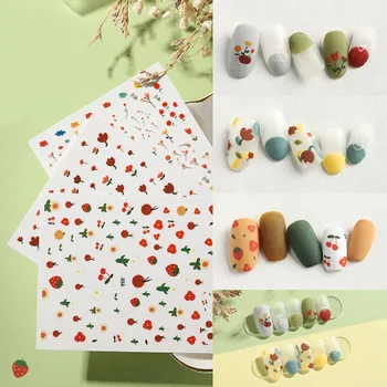 

10pcs/set Small Fresh Nail Stickers Girl Heart Little Red Book Hot Style Nail Nail Polish Glue Stickers