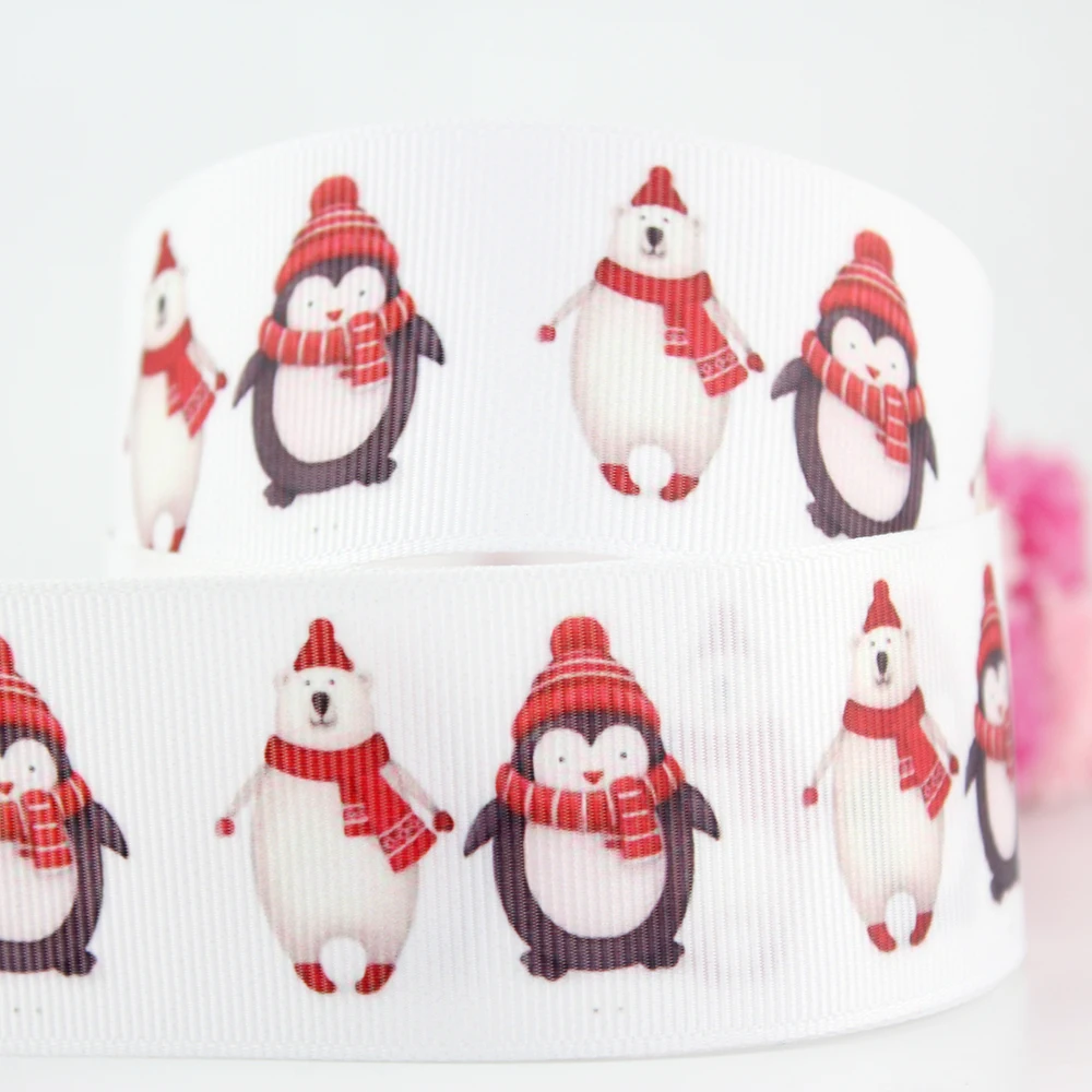 

Cartoon Christmas printed grosgrain ribbon 9-75mm DIY handmade materials christmas wedding gift wrap tape ribbons