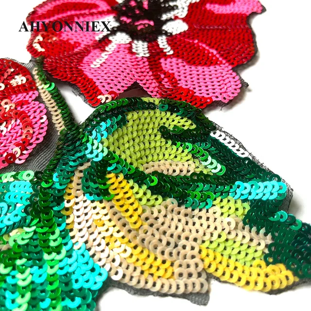 Ecusson Brodé 1 Pcs Top Patches Iron On Sew On Red Rose Flower Embroidery Patch Motif Iron On Patches For Clothes - Foto 4