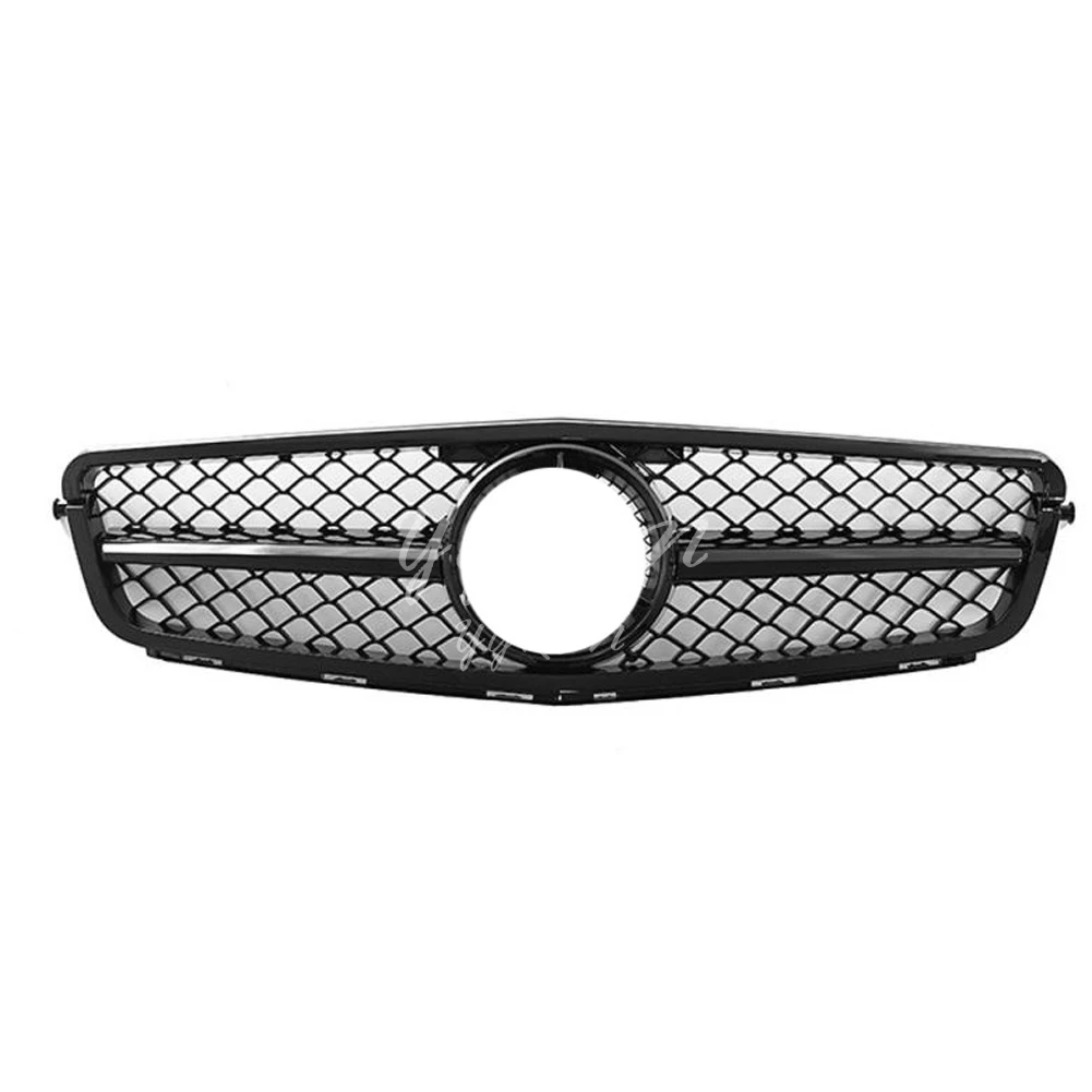 Подходит для Mercedes Benz W204 2008 2009 2010 2011 2012 2013 C класс Передняя решетка черный серебристый - Цвет: AMG Black