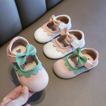 

2019 Autumn Baby Girls Toddler Shoes Infant Toddler Shoes Bow-knot Non-slip Soft Bottom Comfortable Child Kids Leather Shoes