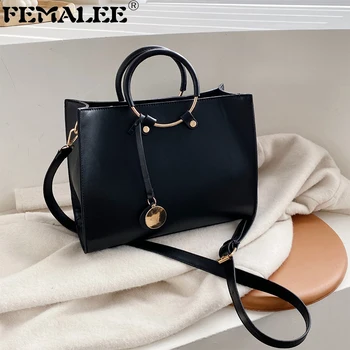 

Women Large Capacity Solid Crossbody Shoulder Bag Ladies Round Handle Totes Hangbag Tassel sac a main femme Bolsas Femininas