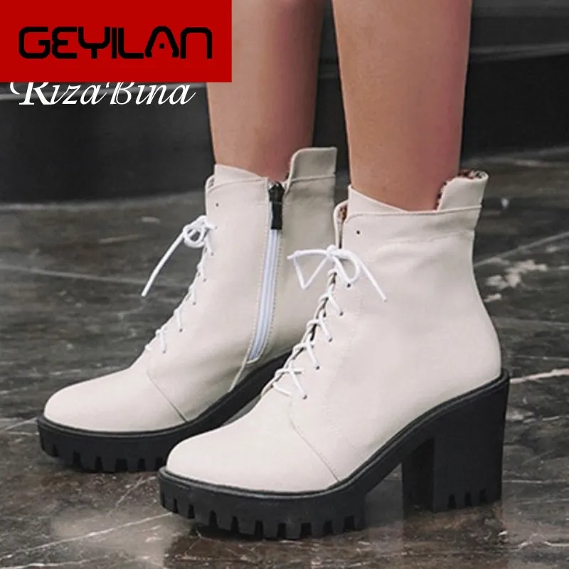 

Women Punk Daily 2020 White Boots Fashion Sexy Motorcycle Boots Cross Strap Fur Winter Shoes Woman Footwear Size 34-43