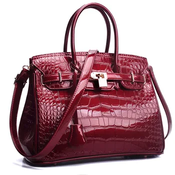 

Women Genuine Leather Handbag Fashionable Crocodile Pattern Real Leather Shoulder Bag Classical Tote Crossbody Bag