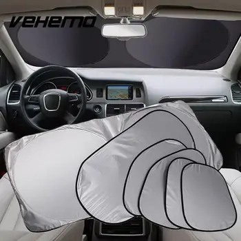 

Vehemo 6pcs/Set Windshield Outdoor SunShade Auto Sun Visor Durable Cloth SUV Vehicle Car SunShade Rear