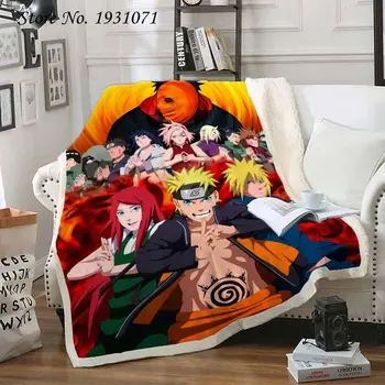 

Anime Naruto Uzumaki 3D Printed Fleece Blanket for Beds Thick Quilt Fashion Bedspread Sherpa Throw Blanket Adults Kids 10