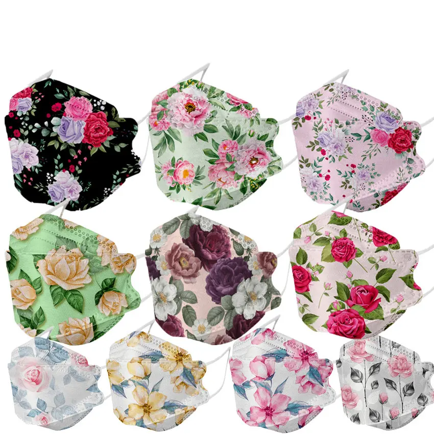 KN95 FFP2 CE 60 Unique Print Beauty Fish Mask Protective Respirator Dustproof Anti-Fog Adult