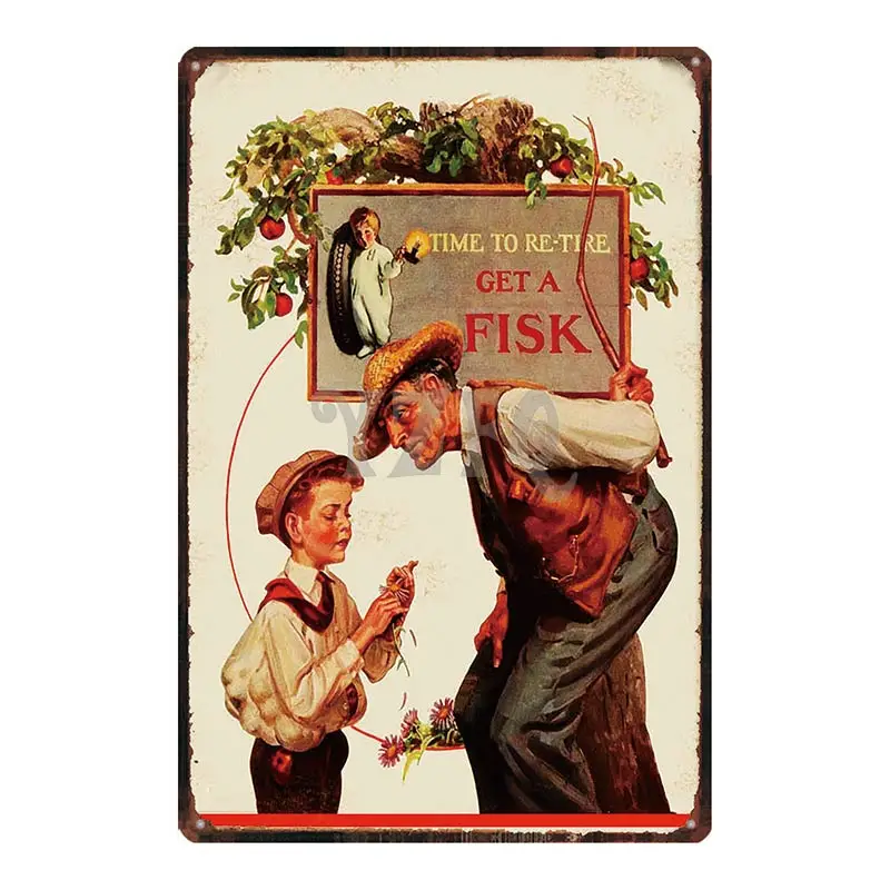 Жестяная вывеска для шин, машинная масляная табличка, металл, винтажный потертый шик, стена для дома, ремесло, авто шина для магазина, гаража, АЗС, Декор, DU-4378A - Цвет: DU-4386