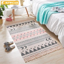 Мягкие хлопковые домашние ковры с кисточками для гостиной, спальни, детской комнаты; декор для чистки ковров, для дома, напольный коврик для двери, простой ковёр в скандинавском стиле