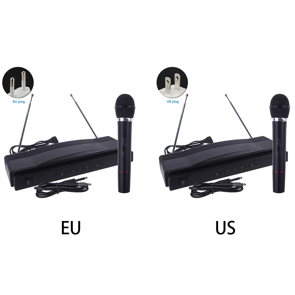 Беспроводная домашняя портативная лекционная двойная антенна для караоке портативный беспроводной приемник микрофона UHF передача с аудио кабелем