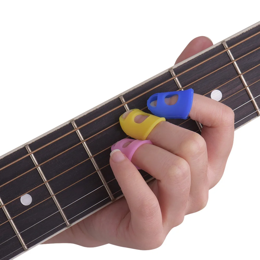 4Pcs/Set Transparent Silicone Finger Guards Guitar Fingertip Protectors For  Ukulele Guitar S M L - AliExpress