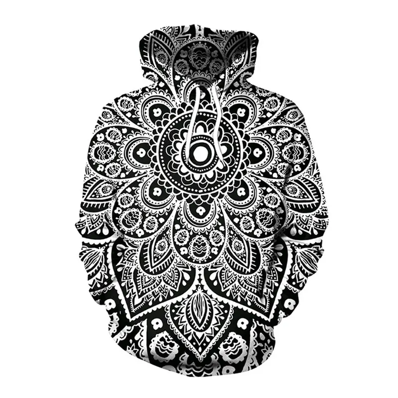 

3D Mandala Floral Printed Hooded Sweatshirt Men Women 2021 Psychedelic Style Mens Hoodies Sweatshirts Hip Hop Style Sweat Homme