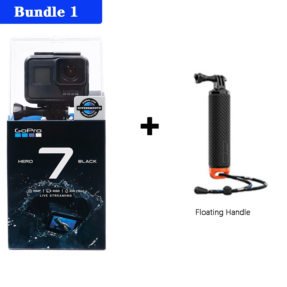 Gopro HERO 7 черная Экшн-камера водонепроницаемая Спортивная камера для активного отдыха стабилизация видео в реальном времени - Цвет: Bundle 1