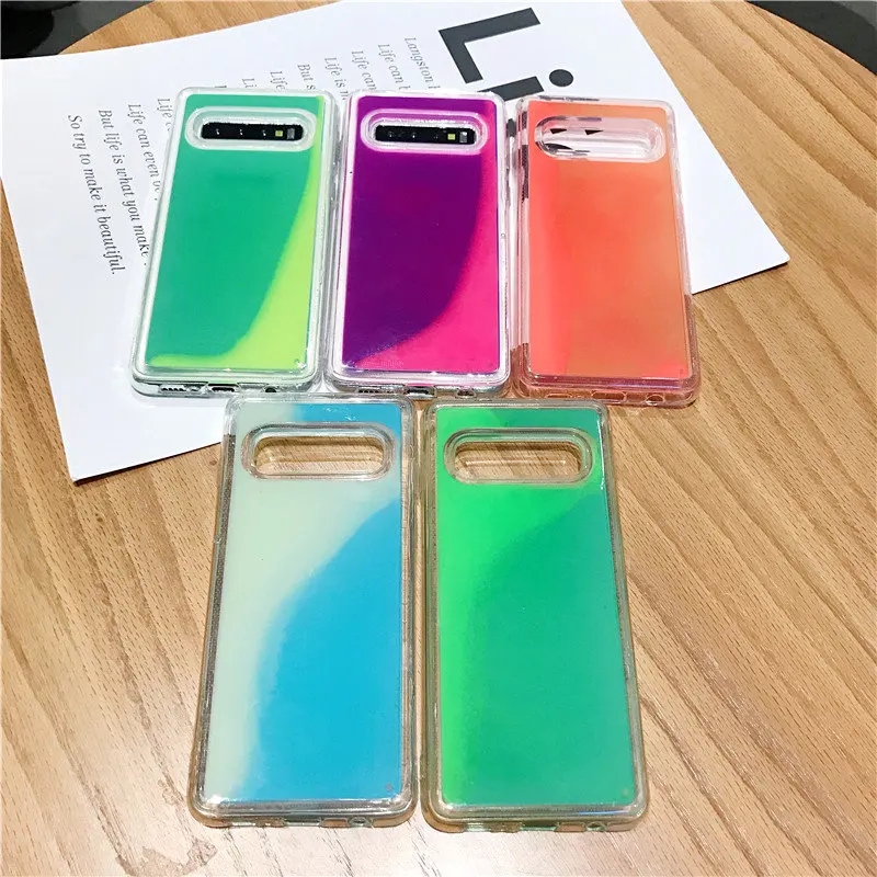 Luminous-Neon-Sand-Cover-For-Samsung-Galaxy-S8-S9-S10-Plus-Note-8-9-10-Pro
