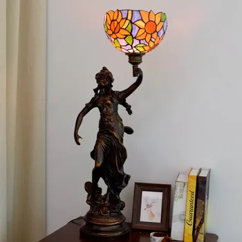 

Ou tiffany stained glass beauty American pastoral sitting room dining-room bedroom bar glass lamp