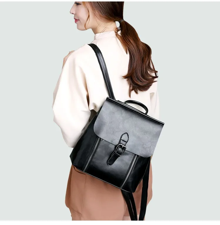 Рюкзаки mochila mujer модный рюкзак из восковой кожи рюкзаки для женщин