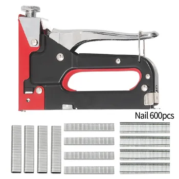 

Staple Gun 3 in 1 Heavy Duty with Staple Remover and 600 Staples - 3 Way Tacker Hand Operated Steel Stapler Brad Nail