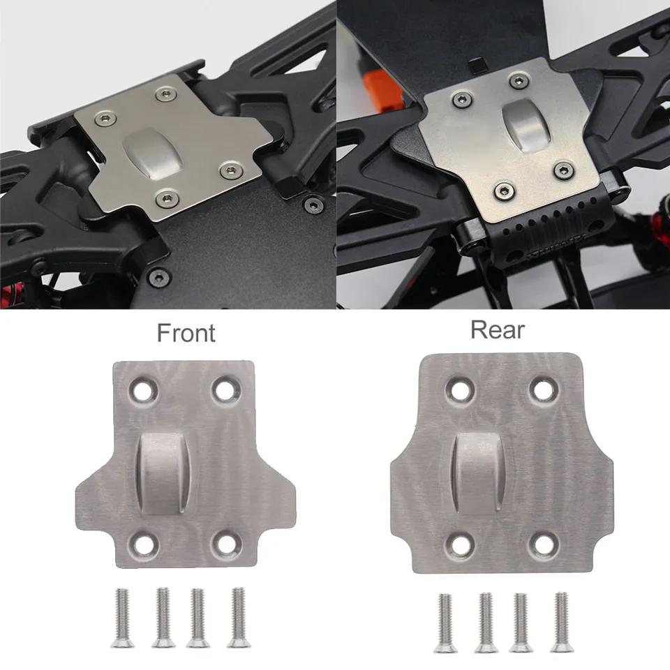 Placas Deslizantes De Acero Y Fibra De Carbono Para Arrma Typhon/Talion 6S BLX 1/8 - Refuerzo Delantero/trasero