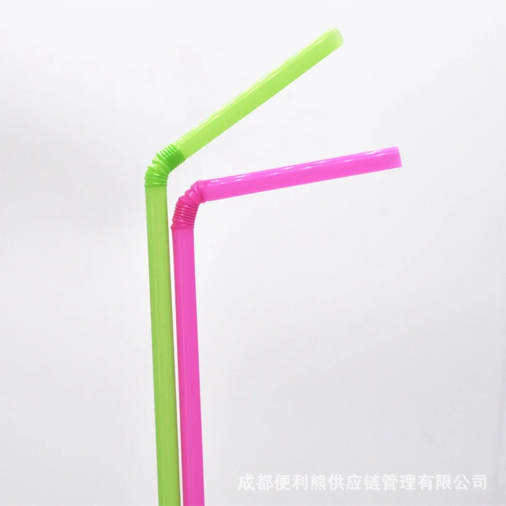 

Color Modeling Creative Artistic Straw 100 PCs Disposable Curved Fruit Juice Beverage Milk Tea Long Straw Elbow Suction
