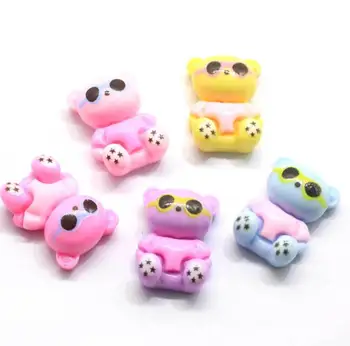 

wholesale!Kawaii Flat back Resin cartoon glasses bear Crafts Flatback Cabochon Scrapbooking Fit Hair Clips Beads Diy