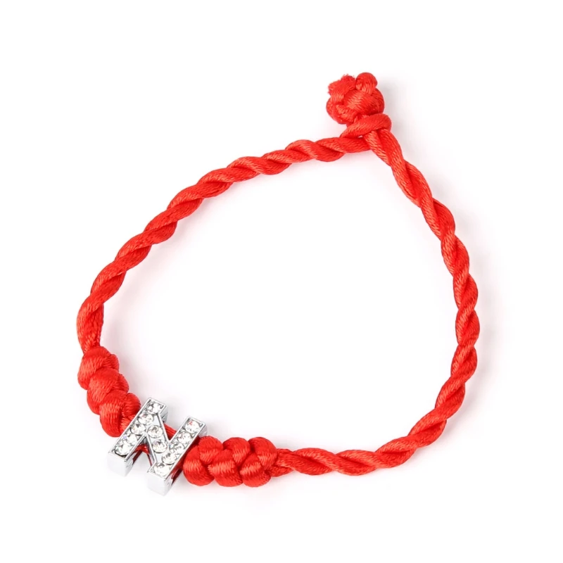 

Valentine's Day Lucky Rope Cord Crystal Letters Red String Couple Bracelets For Lovers U50C