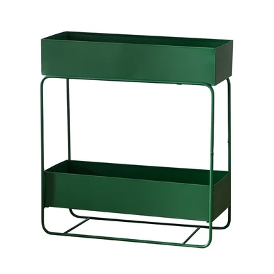 Double Layer Green Цветок из кованого железа рамка горшок многослойная скандинавский цветок Подставка под крышки стойки Балконная полка Современная Гостиная растительная полка книжная полка - Цвет: Double Layer Green