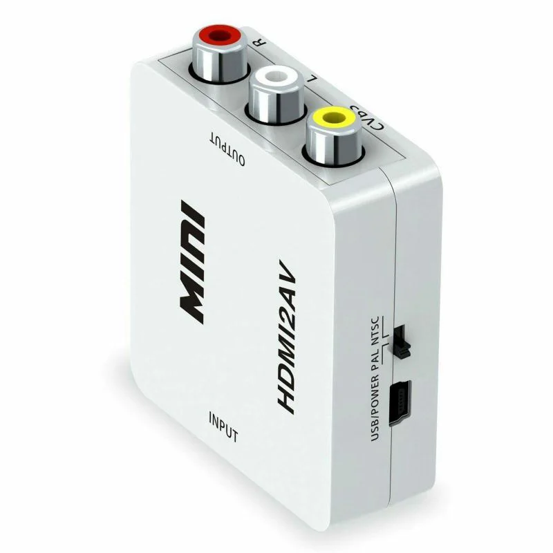  Mini Portatile Bianco Composito 1080P Hdmi a Rca Audio Video Cvbs Av Adattatore Convertitore per La