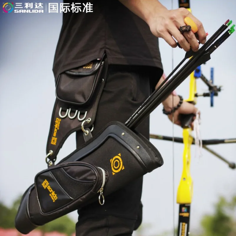 Details about   X9 Leather Quiver Vertical Oblique Arrow Bag for Recurve/Compound Bow Practice 
