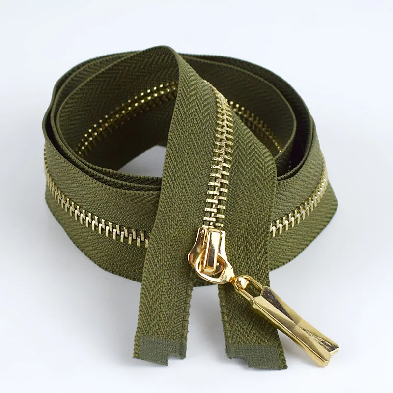 ArmyGreen Meetee 1 шт/2 шт 85 см красочные 5# Металлические молнии золотые зубы открывающийся автоматический замок украшения молния DIY сумки пошив костюма Материал - Цвет: ArmyGreen
