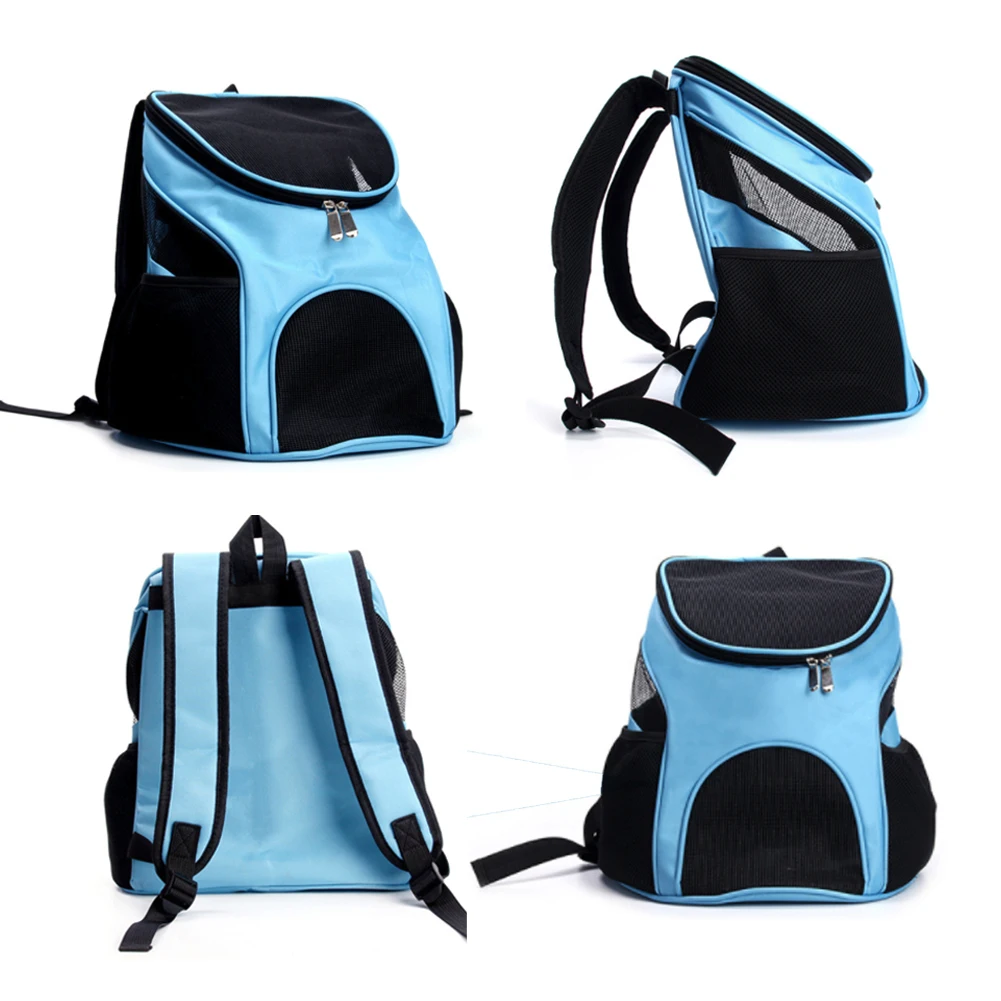 Breathable Dog Backpack Portable Zipper Mesh Dog Cat Carrier Bag Carrying Cages Outdoor Travel