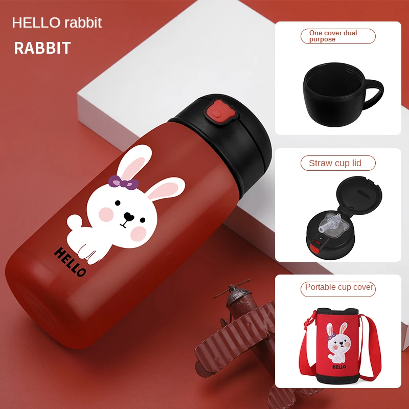Children's Vacuum Flask with Straw 304 Stainless Steel Dual-use Portable Water Cup Bottle Tumblers Starbucks | Дом и сад