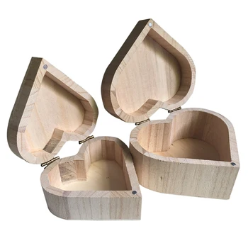 

Storage Box Heart Shape Wood Box Jewelry Box Wedding Gift Makeup Cosmetic Earrings Ring Desk Rangement Make Up Wooden Organizer