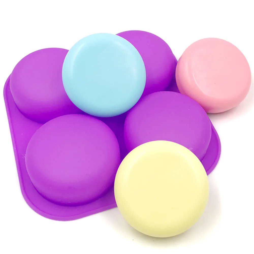 

4 holes Round Circles Silicone Soap Molds Cake Decorating Tools Chocolate Fondant Muffin Baking Soap Molds