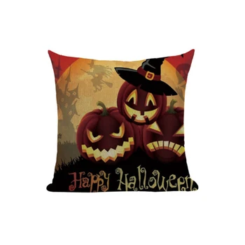 

Flax Cloth Pillowcase/Pumpkin Witch Series Pattern/Car Sofa Cushion/Home Decoration/Halloween Decorations/Children’s Gifts
