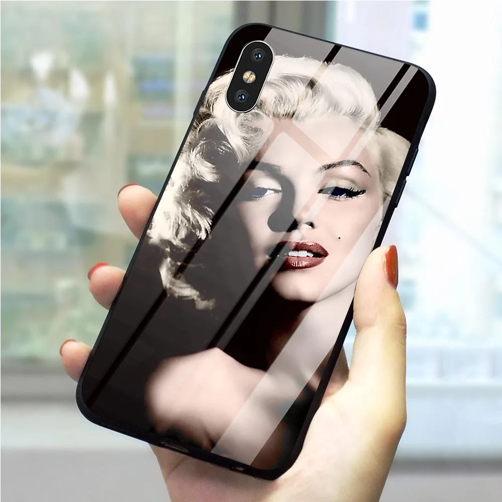 Чехол для телефона Мэрилин Монро Кот iPhone 7 чехол Xs Max XR X 5 5S SE 6 6S 8 Plus закаленное