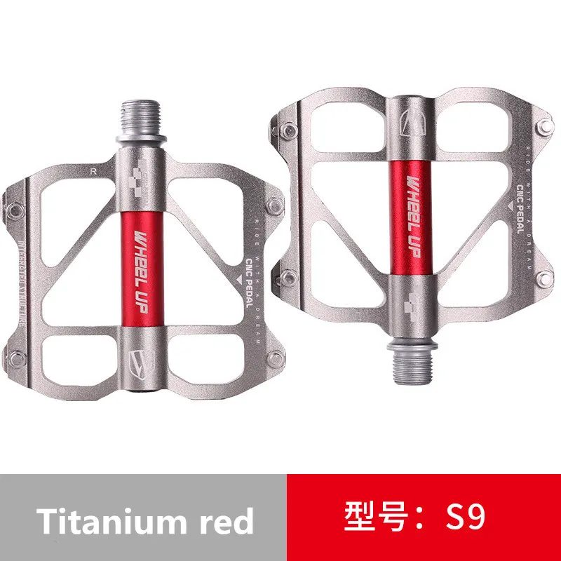 Titanium red 1 Пара Сверхлегкий ЧПУ MTB педаль горного велосипеда противоскользящие герметичные 3 подшипники педали для велосипеда - Цвет: Titanium red