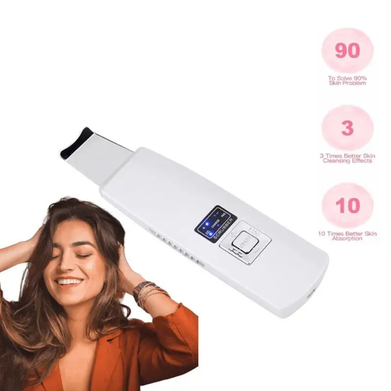 

Ultrasonic Skin Scrubber Deep Face Cleaning Machine Remove Dirt Blackhead Reduce Wrinkles and spots Facial Whitening Lifting