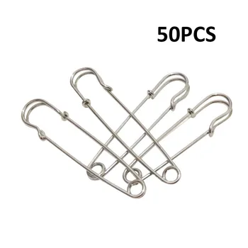 

50 Pcs Simple Brooch Pin Metal Spring Lock Fastener Quilting Blanket Upholstery Safety Clip Pin