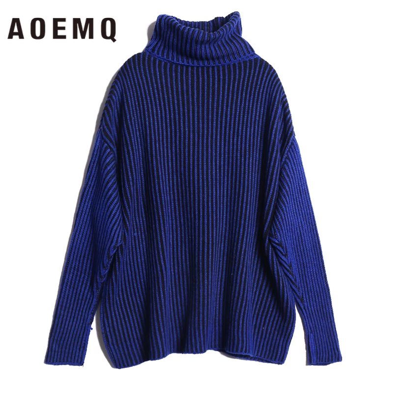 Baratos AOEMQ suéter de invierno caliente para mantener el calor alto cuello alto para proteger el cuello invierno cálido suéter de algodón suave suéter para las mujeres