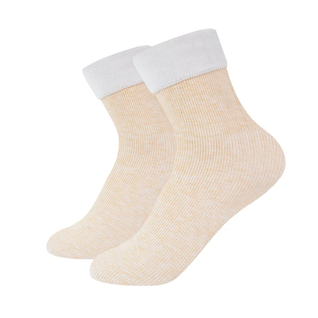 Winter Warmer Women Thicken Thermal Wool Cashmere Snow Socks Seamless Soft Solid Velvet Boots Floor Sleeping Sock for Men Unisex style 2-skin