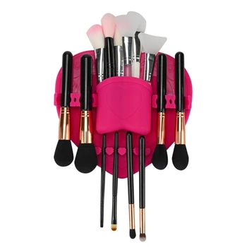 

Silicone Makeup Brush Storage Container For Brush Holder Tree Tower Easy Mount To Mirror Wall Dresser Or Tile