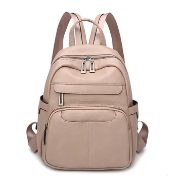 

Leather Backpack Women Soft Travel Small School Bags for Teenager Girls Mochila Feminina Back Pack