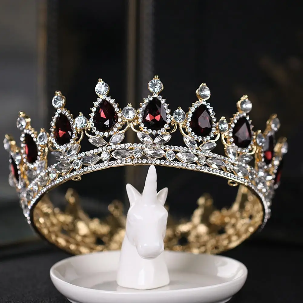 

Baroque Queen Sparkly Rhinestone Tiara Crown Wedding Party Bridal Prom Headwear Headband Wedding Hair Accessories Bridal Tiara H