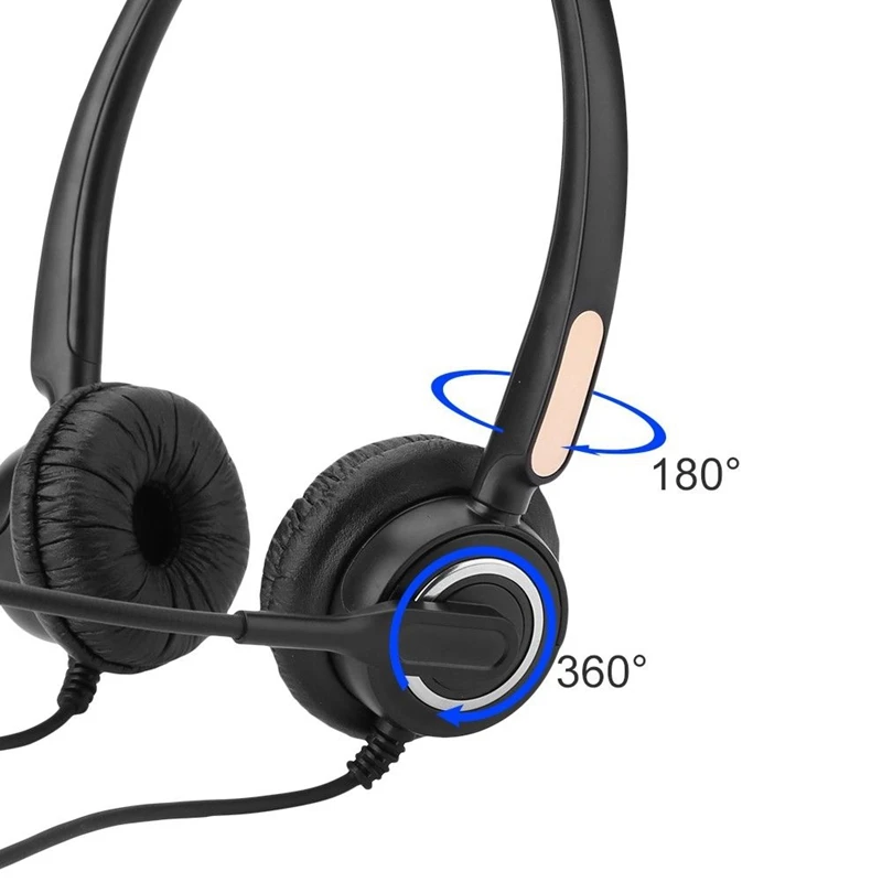 4 Pin RJ9 Call Center Office Noise Cancelling Corded Headset Headphone with Microphone