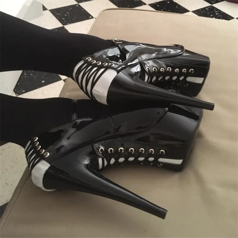 The round head shallow mouth thick bottom light 15cm night club ultra high heel shoe, women multi-colored dancing shoes