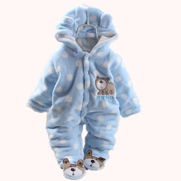 

Winter Large yuandian dai Feet Modeling Romper Coral Velvet Thick Baby Jumpsuits Jumpsuit Crawling Clothes