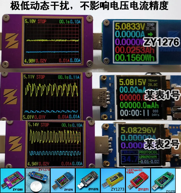 USB Напряжение Мощность амперметра Быстрая зарядка протокол тестер QC4+ PD3.0 2.0PPS обнаружения YZXstudio